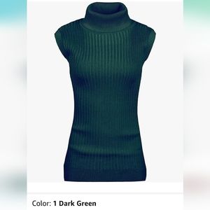 V28 Women's Elastic Sweater Sleeveless Size 2XL Dark Green